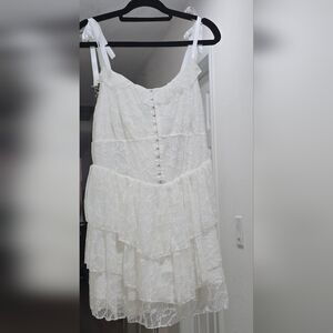 Forever 21 White Lace Tiered Dress